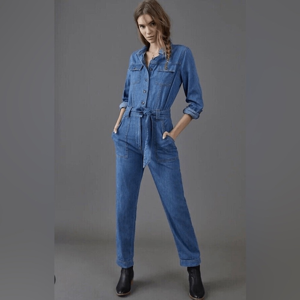 Pilcro and the Letterpress Anthropologie Relaxed Denim Jumpsuit Size Women’s 2X